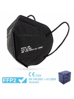 PACK 25Uds. MASCARILLAS FFP2 ULTRA PROTECCIÓN COLOR NEGRO