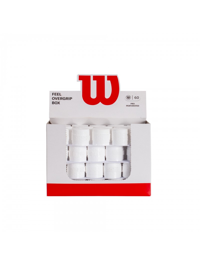 Caja 60 overgrips wilson blanco pro perforados