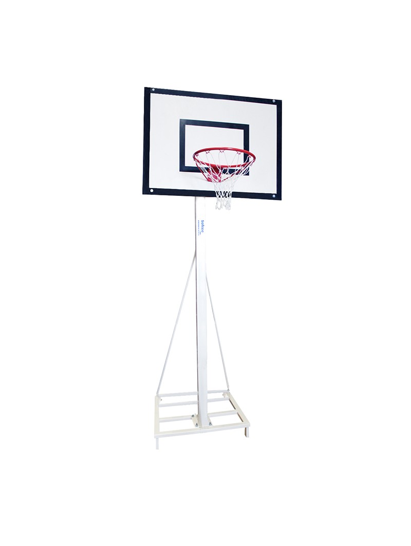 Juego canastas minibasket deluxe monotubo tubo 100 trasladable 2 ruedas con carro  -sin tablero,aro