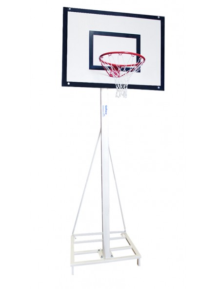 Juego canastas minibasket deluxe monotubo tubo 100 trasladable 2 ruedas con carro  -sin tablero,aro
