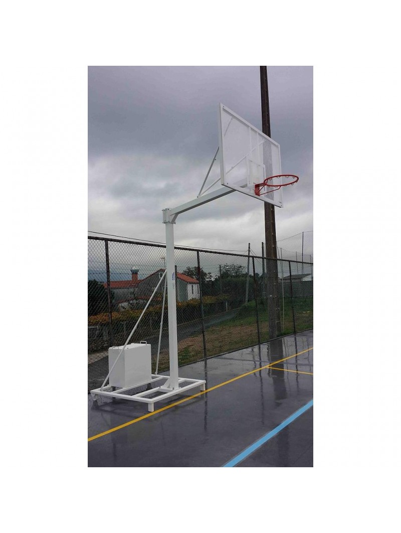Juego canastas baloncesto deluxe monotubo tubo 100 trasladable 2 ruedas con carro  -sin tablero, aro