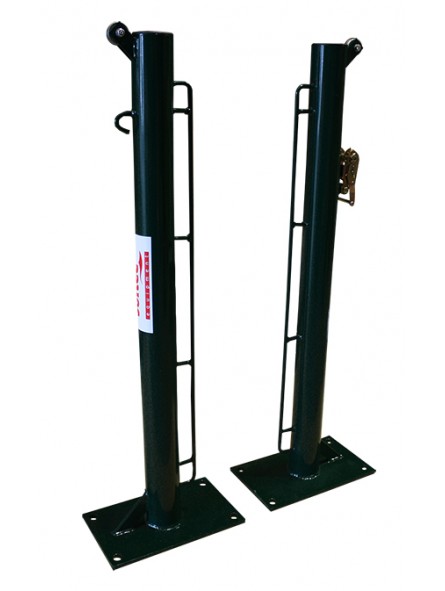 Juego postes de tenis fijos ø 80mm con base para atornillar