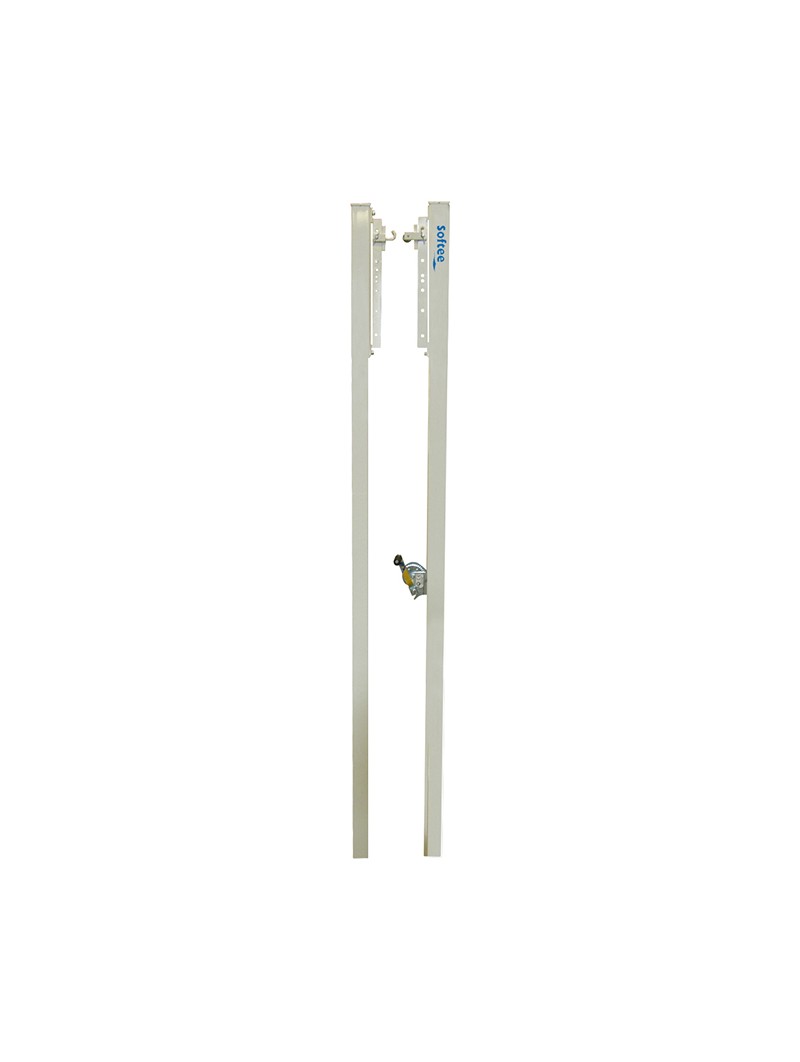 Juego postes voleibol fijos de aluminio seccion cuadrada 80x80mm