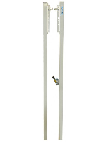 Juego postes voleibol fijos de aluminio seccion cuadrada 80x80mm