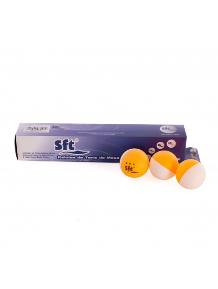 Caja 6 pelotas tenis de mesa abs bicolor sft