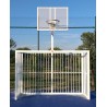 Juego porterias f.sala/balonmano - canasta basket antivandalica blanco