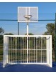 Juego porterias f.sala/balonmano - canasta basket antivandalica blanco