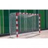 Juego porterías aluminio balonmano-fútbol sala 80x80 trasladables con base tubo redondo