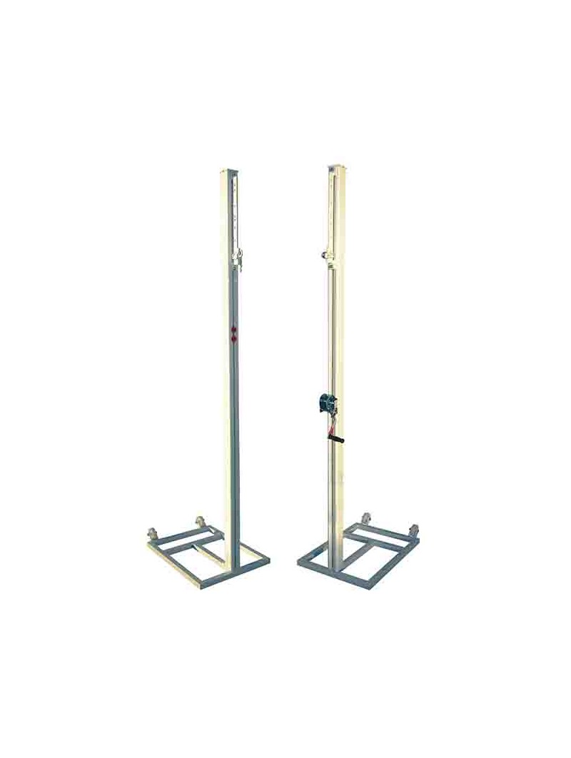 Juego postes voleibol trasladables de aluminio sección cuadrada 80x80mm