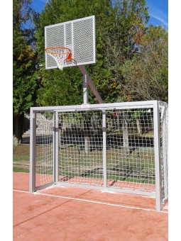 Juego porterías f.sala/balonmano - canasta basket gris