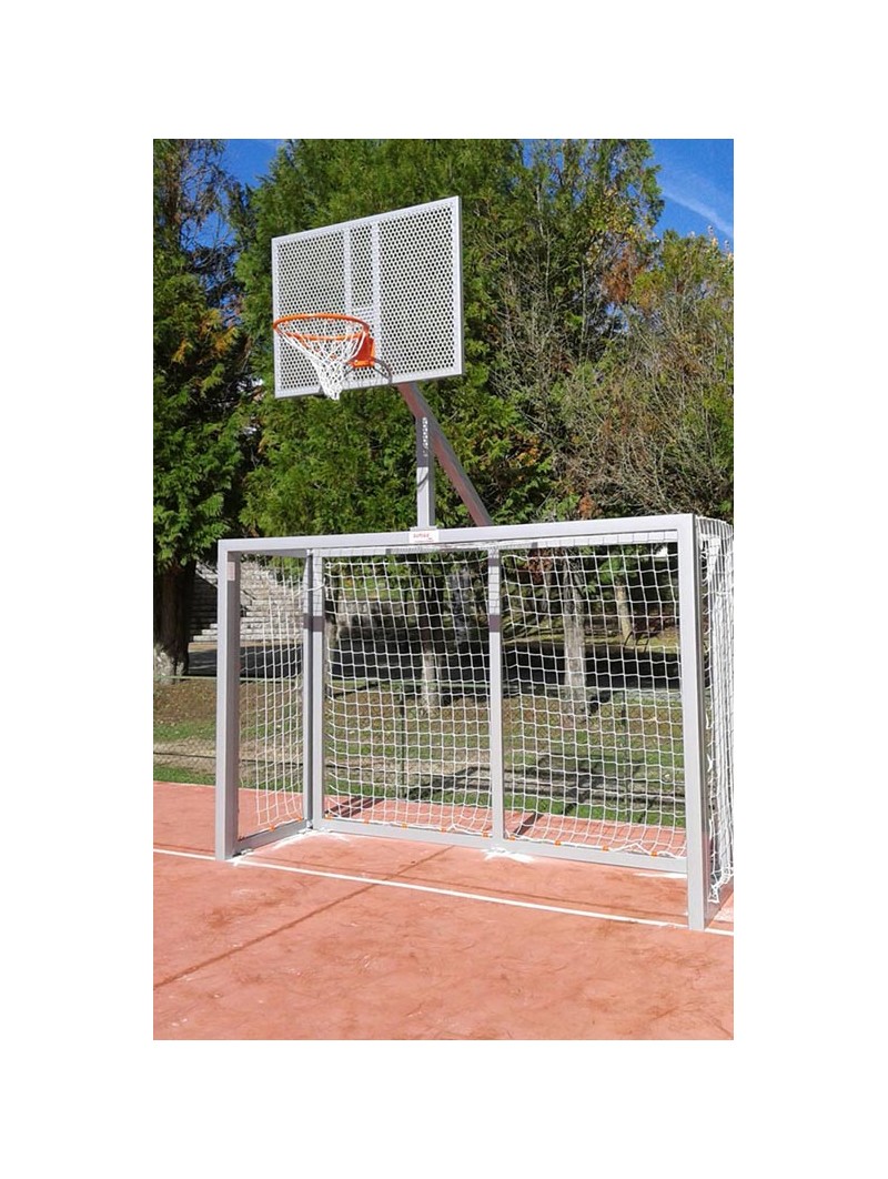 Juego porterías f.sala/balonmano - canasta basket gris