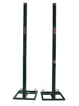 Juego postes voleibol metálicos cuadrados 80x80mm trasladables