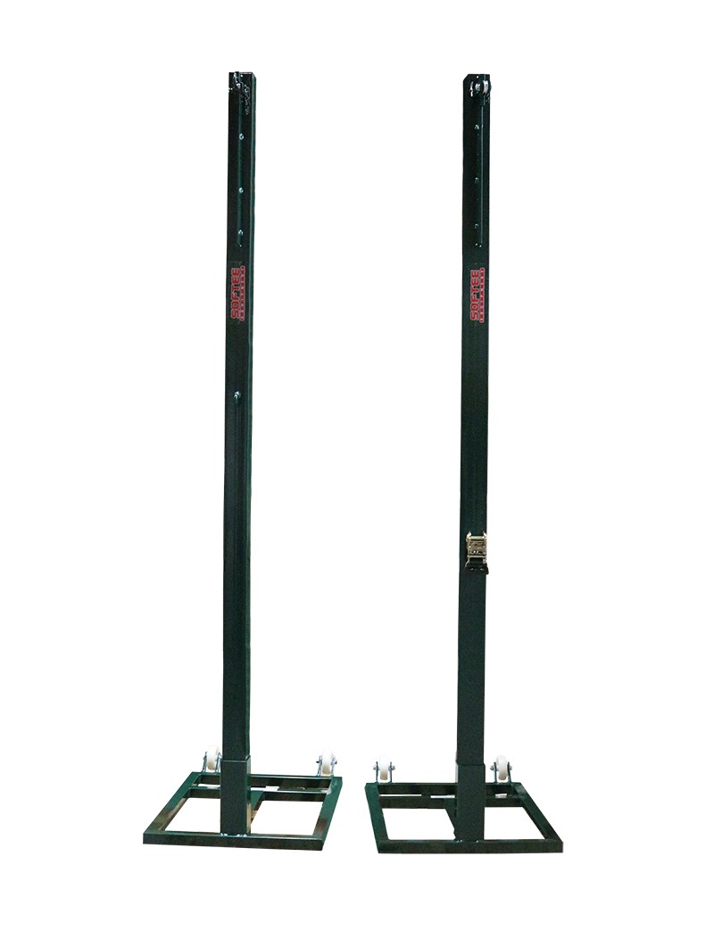 Juego postes voleibol metálicos cuadrados 80x80mm trasladables