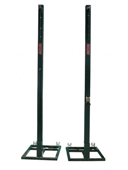 Juego postes voleibol metálicos cuadrados 80x80mm trasladables