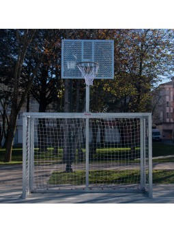 Juego porterías galvanizadas fútbol sala/balonmano - canasta basket