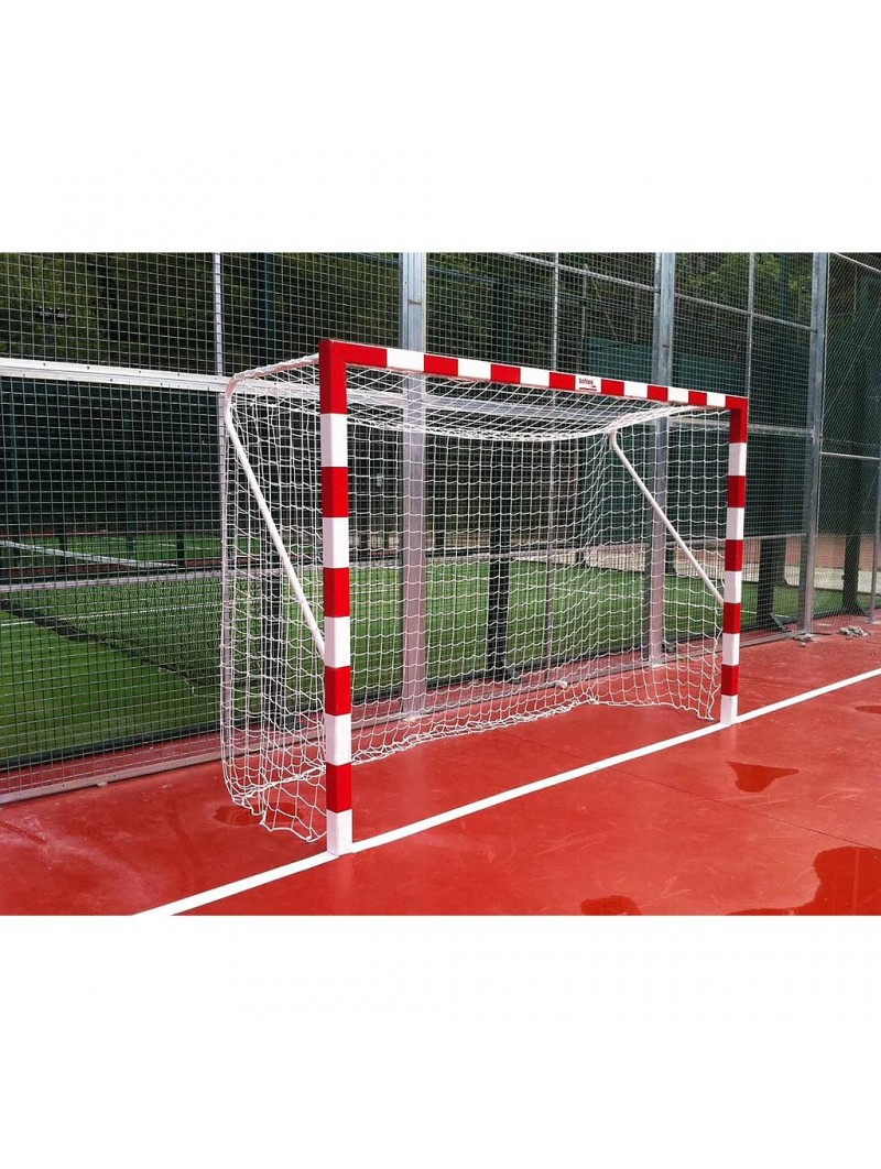 Juego porterías aluminio balonmano-fútbol sala fijas 80x80