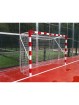 Juego porterías aluminio balonmano-fútbol sala fijas 80x80