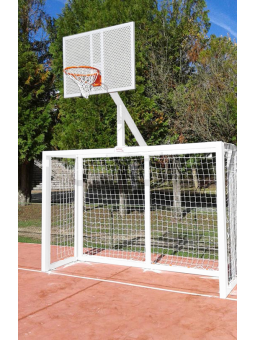 Juego porterías f.sala/balonmano - canasta basket blanco
