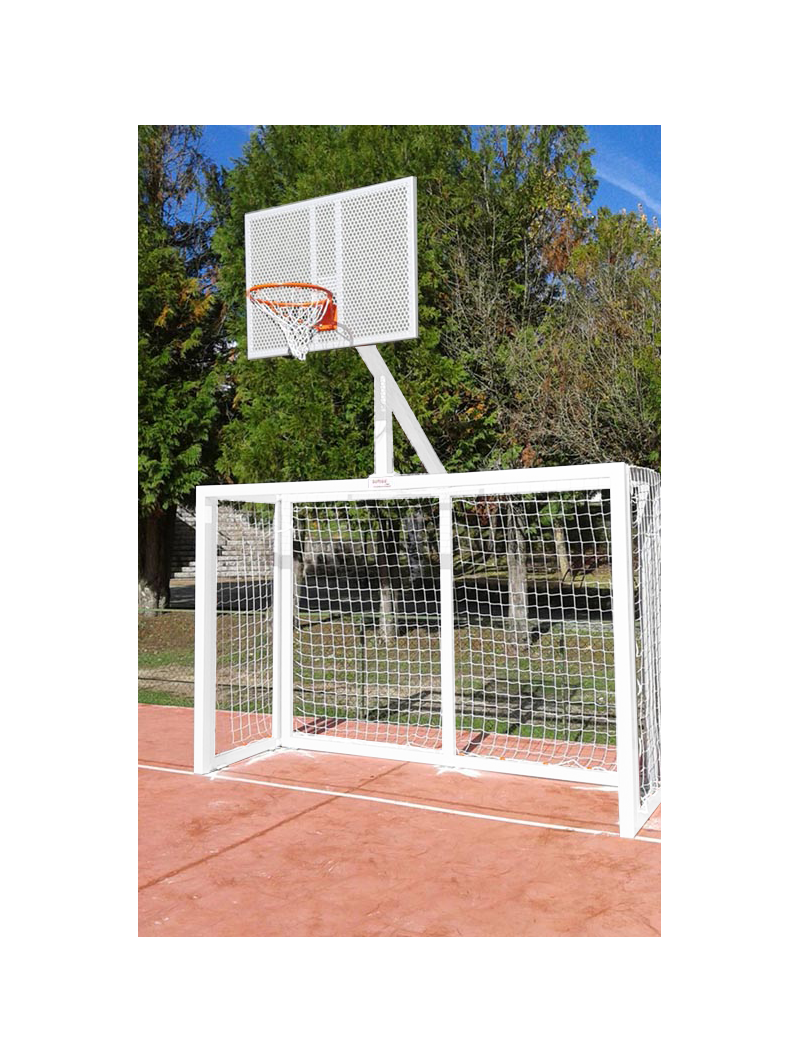 Juego porterías f.sala/balonmano - canasta basket blanco