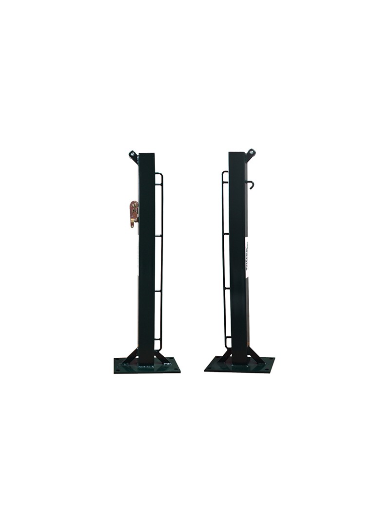 Juego postes de tenis fijos cuadrado 80x80mm con base para atornillar