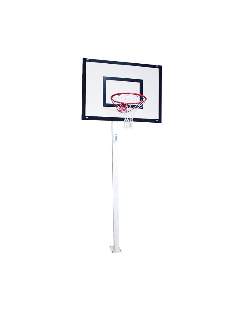 Juego de 2 canastas minibasket deluxe monotubo tubo 100 fijas con base para anclaje -sin tablero ni aro-