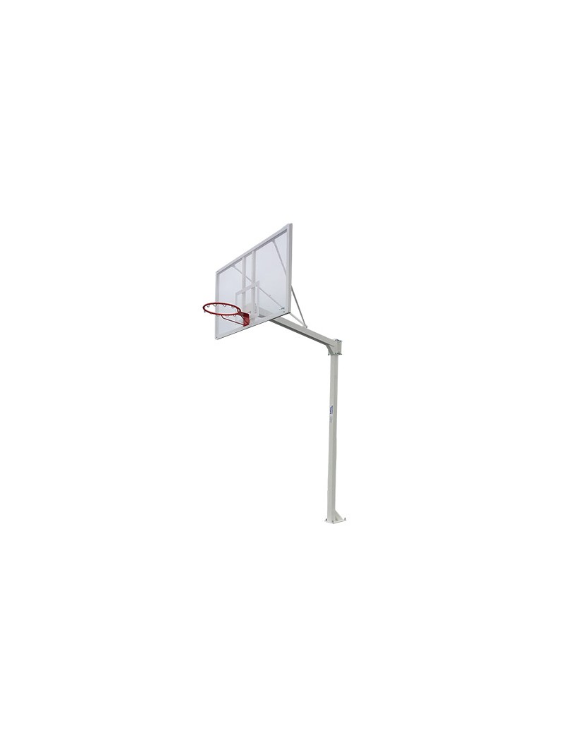 Juego de 2 canastas baloncesto deluxe monotubo fijas con base para anclaje -sin tablero ni aro-