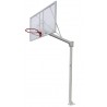Juego de 2 canastas baloncesto deluxe monotubo fijas con base para anclaje -sin tablero ni aro-