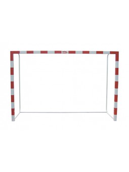 Juego de 2 porterías f.sala/balonmano metálicas trasladables 80x80mm con base de tubo redondo