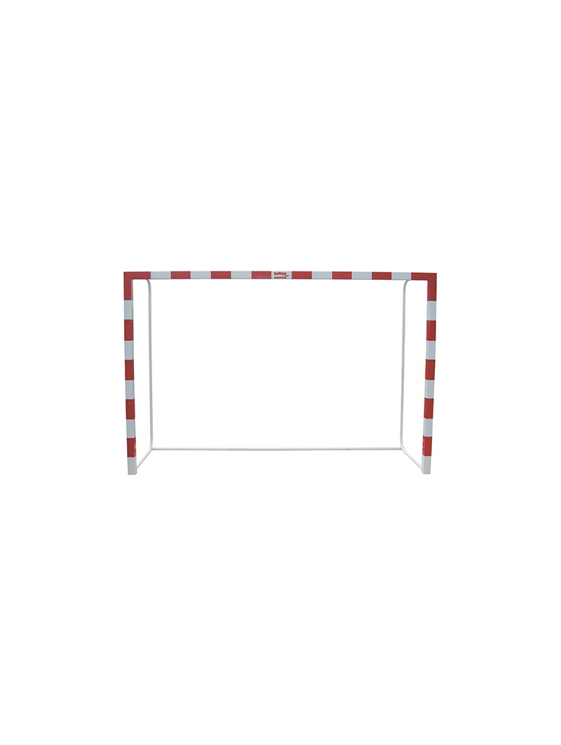 Juego de 2 porterías f.sala/balonmano metálicas trasladables 80x80mm con base de tubo redondo