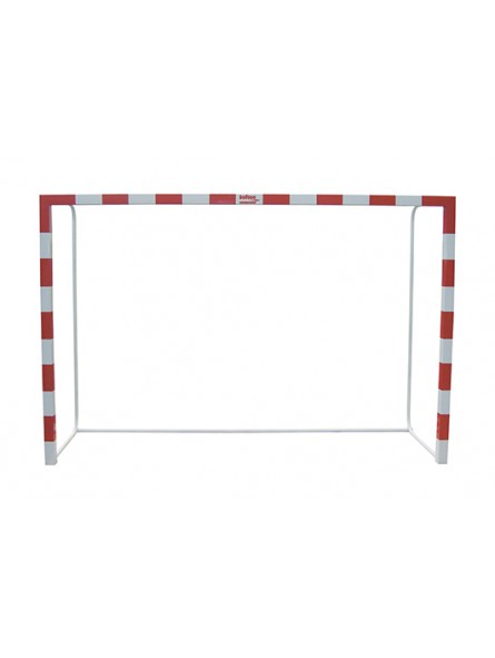 Juego de 2 porterías f.sala/balonmano metálicas trasladables 80x80mm con base de tubo redondo