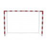 Juego de 2 porterías f.sala/balonmano metálicas trasladables 80x80mm con base de tubo redondo