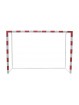 Juego de 2 porterías f.sala/balonmano metálicas trasladables 80x80mm con base de tubo redondo