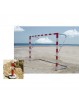 Juego de 2 porterías balonmano playa aluminio con pletina de amarre y arquillos y base galvanizada