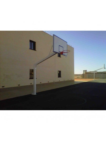 Juego canastas baloncesto monotubo new tubo 140x140 mm fijas con base para anclaje vuelo 2,25 mts