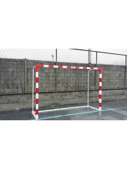 Juego porterías f.sala/balonmano aluminio trasladables 80x80mm con base 80x40mm
