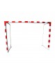 Juego porterías f.sala/balonmano metálicas  80x80mm abatibles