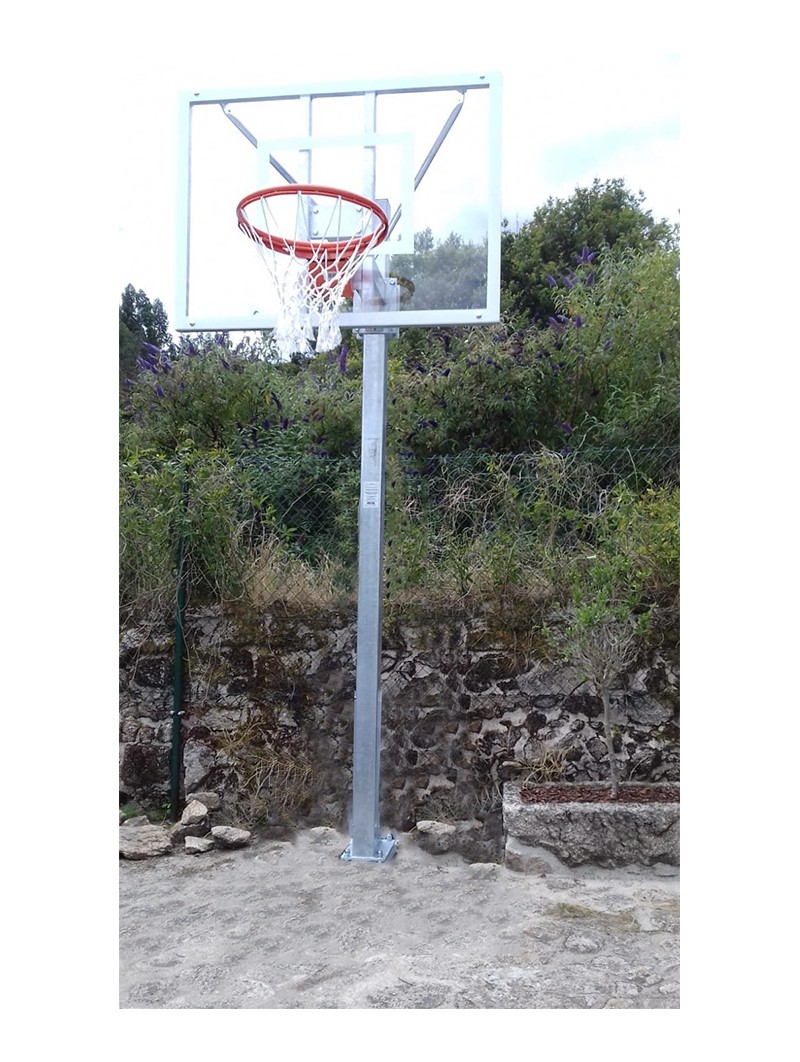 Jgo canastas galvanizadas minibasket monotubo new tubo 114 mm fijas con base anclaje-sin tablero,aro