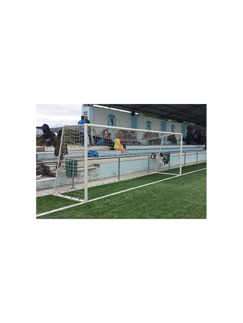 Juego porterías fútbol 11 metálicas trasladables tubo 100 mm reglamentarias