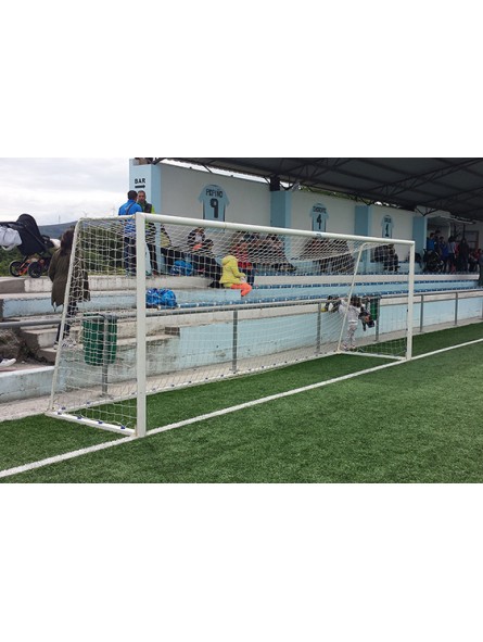 Juego porterías fútbol 11 metálicas trasladables tubo 100 mm reglamentarias