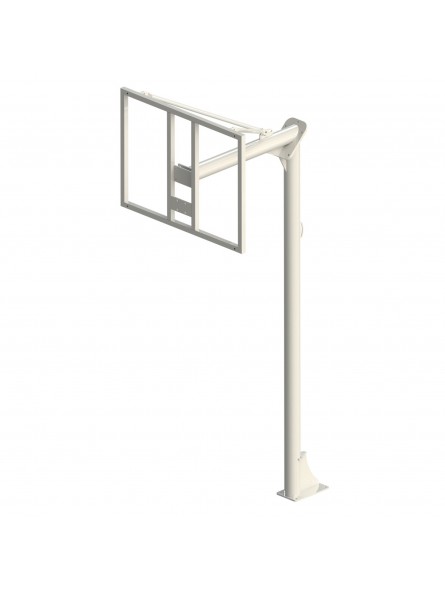 Juego canastas minibasket monotubo new tubo 114 mm fijas  con base para anclaje-sin tablero, aro