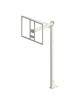 Juego canastas minibasket monotubo new tubo 114 mm fijas  con base para anclaje-sin tablero, aro