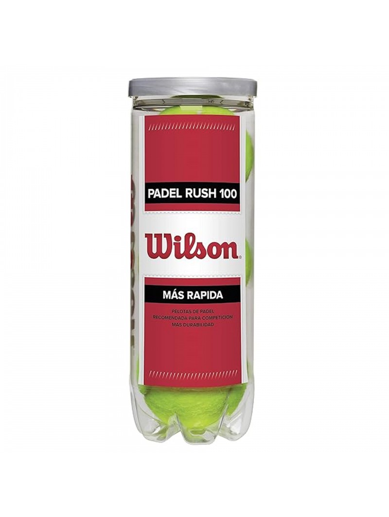 Bote 3 pelotas de pádel wilson rush 100