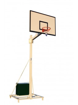 Juego de 2 canastas baloncesto deluxe monotubo tubo 100 trasladable 2 ruedas con carro  -sin tablero, aro