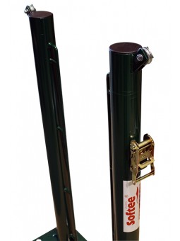 Juego de 2 postes de tenis fijos ø 80mm con base para atornillar