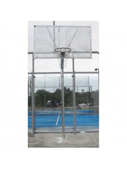 Jgo canastas antivandalicas baloncesto new tubo 114 mm galvanizadas -incluye aros, redes y tableros-