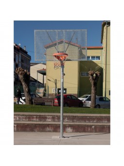 Jgo canastas antivandalicas baloncesto new tubo 114 mm galvanizadas -incluye aros, redes y tableros-