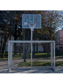 Juego porterías galvanizadas fútbol sala/balonmano - canasta basket