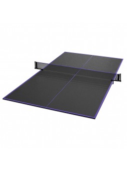Kit tableros tenis de mesa con soporte y red negro/violeta -sin palas ni pelotas-
