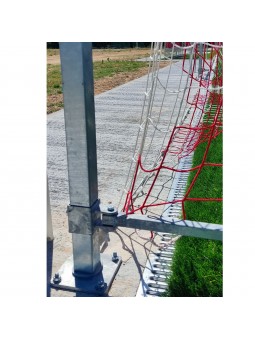 Juego porterías aluminio fútbol 11  120x100 abatibles con arquillos galvanizados en caliente