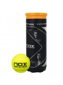 Bote de 3 pelotas de pádel nox pro titanium